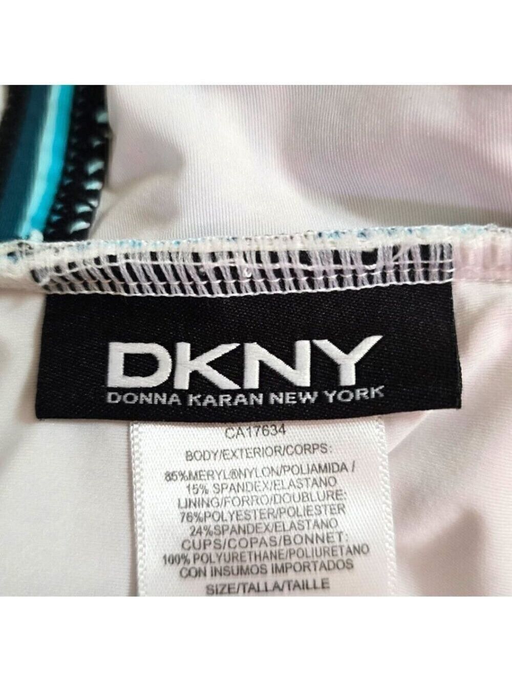 DKNY Striped Bandeau Tankini Top Sz M - Picture 5 of 8